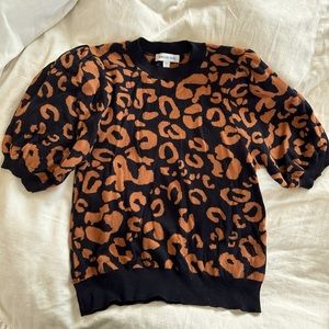 Amour Vert leopard print cotton sweater